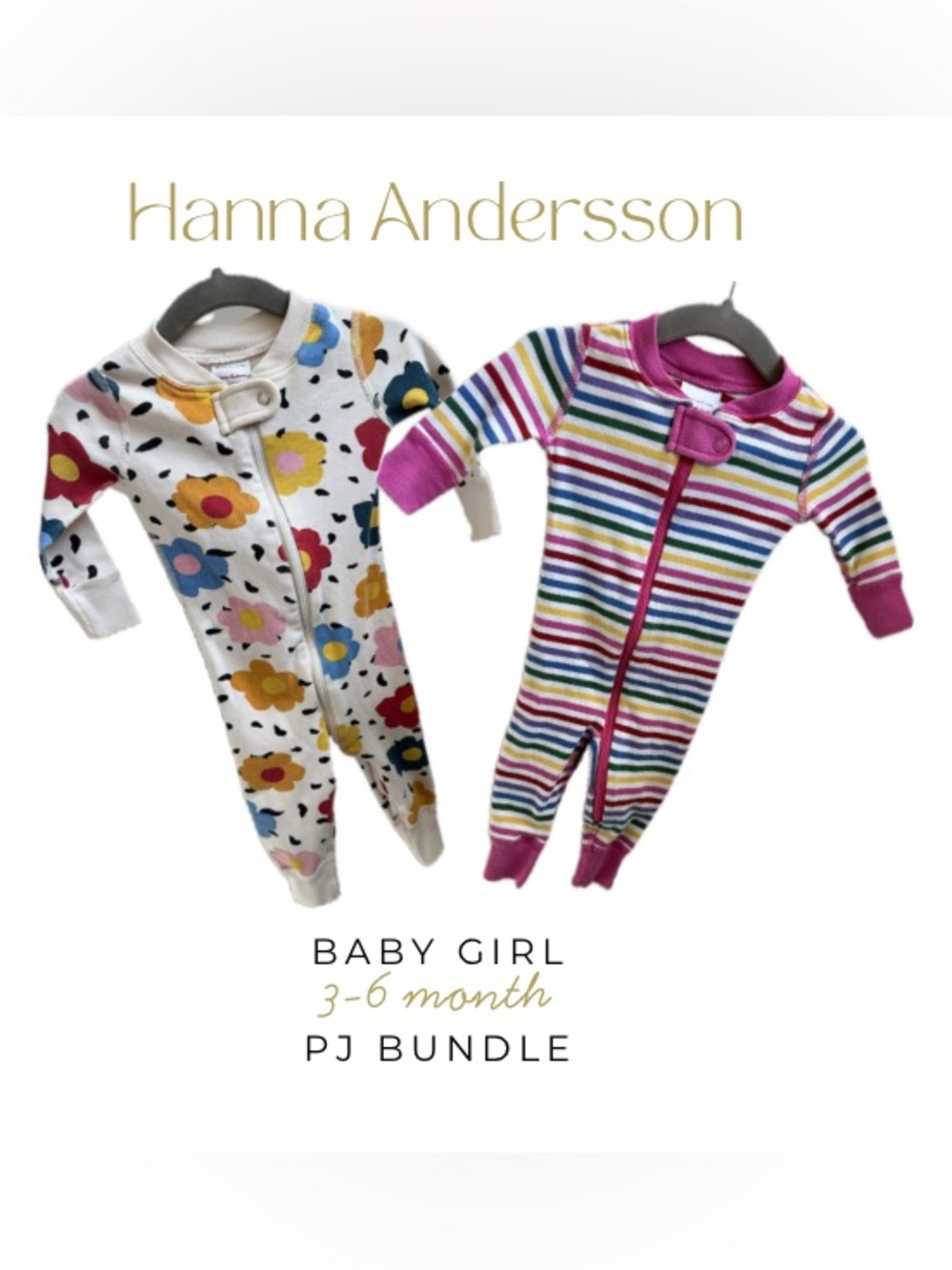 Hanna Andersson | Baby PJ’s | 3-6M | Organic Cotton Zip Sleeper | 2-Piece Bundle
